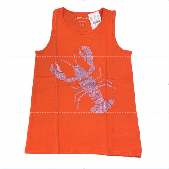 J. Crew Factory Other - NWT J Crew Girls' Orange & Glitter Pink Lobster Graphic Tank Top
